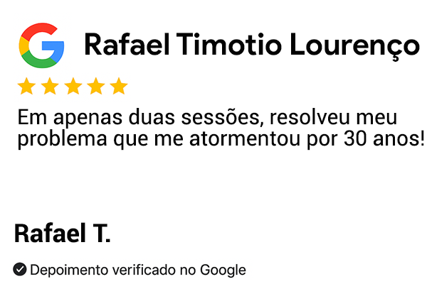 Depoimento real de cliente Rafael sobre hipnoterapia: 