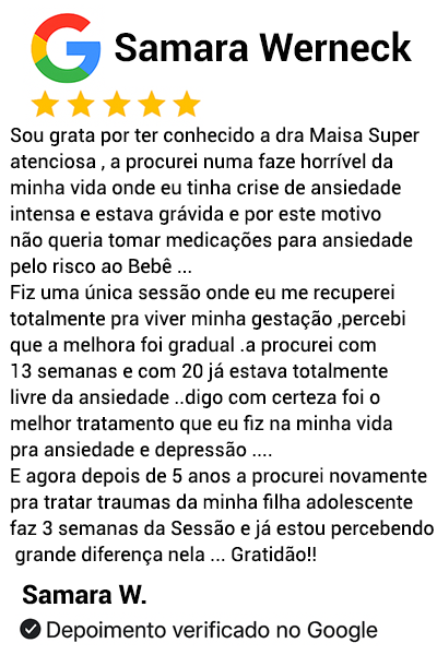 Depoimento real de Samara Werneck sobre tratamento de ansiedade na gravidez com a Dra. Maisa.